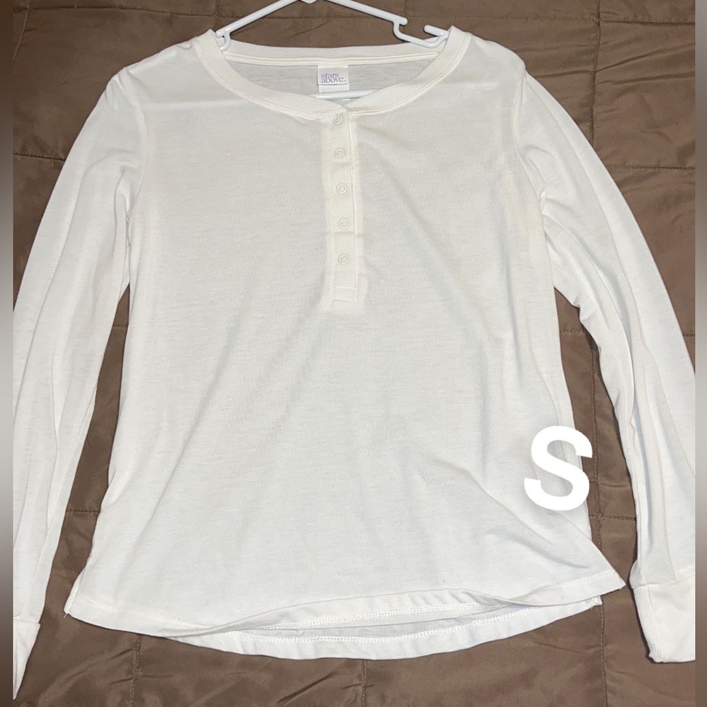 White long sleeve button up shirt